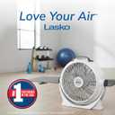 Lasko WINDMACHINE 20" High Velocity Floor Fan with 3 Speeds, 360 Directional Airflow, Portable Air Circulator Fan for Home, Garage & Workshop, Fully Assembled, Gray, 3301