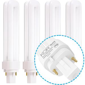 (4 Pack) PL18W/2U/2P/841 18-Watt Double Tube G24d-2 (2 Pin) Base 4100K CFL-Plug-in Replacement for Sylvania 21111/20678 CF18DD/841/ECO - GE 97580 F18DBX/841/ECO - Philips 383190 PL-C18W/41/USA/ALTO (4100k Cool White)