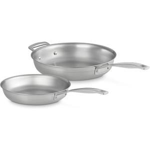 Le Creuset Stainless Steel Classic 3-Ply Set of 2 Fry Pan Set, 9.5" and 11"