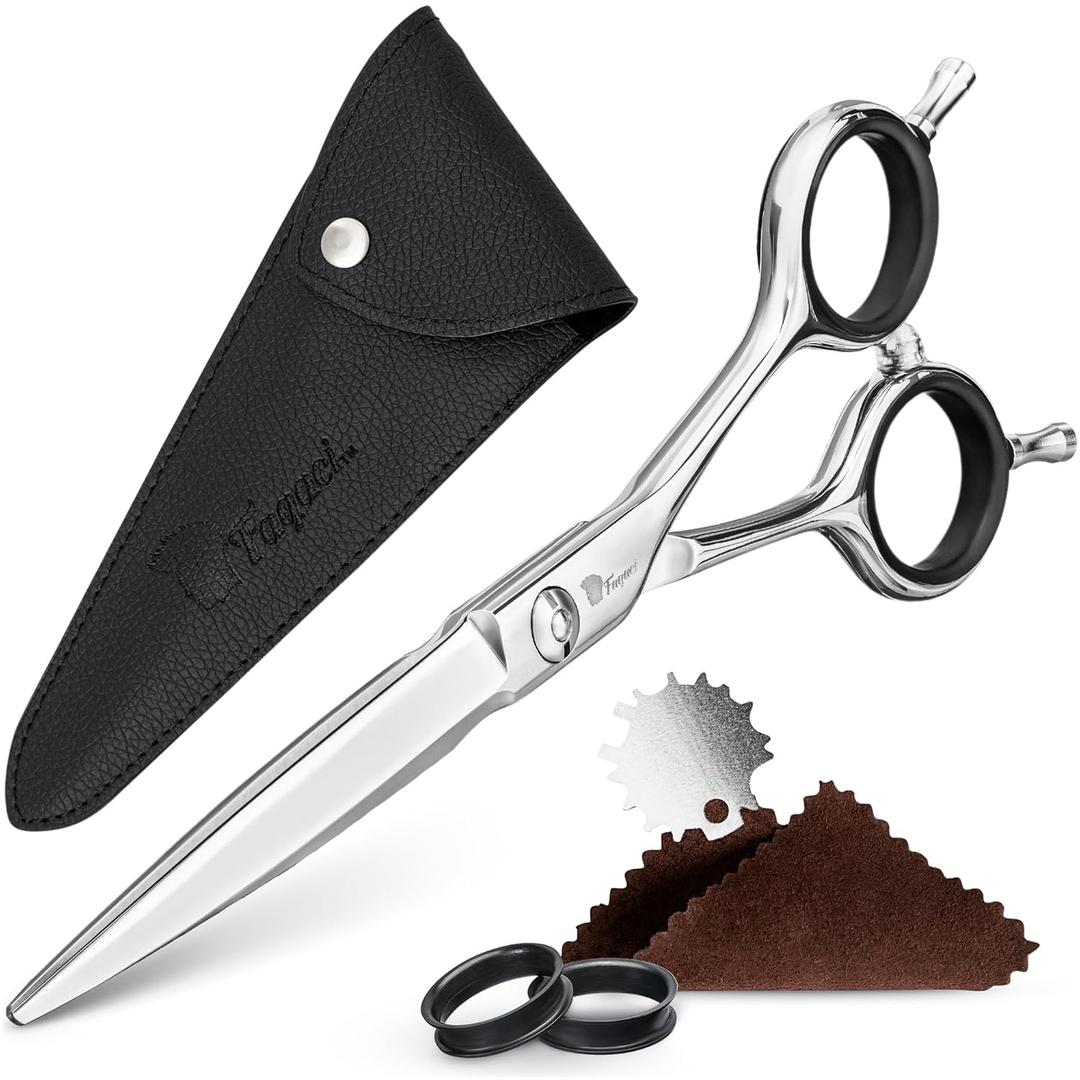 Fagaci Professional Hair Cutting Scissors 6 Super Sharp Thin Blades, 440C Steel for Maximum Precision, Lightweight Hair Shears for Women & Men