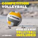 Triumph Competition Volleyball Set Regulation 32' Net, Steel Poles, Official Volleyball with Pump, Boundary Lines, and Carry Bag Outdoor Tournament-Style Game for Beach, Park, and Backyard