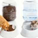 Gravity Pet Feeder and Water Dispenser Set, 3 Gallon/11L Automatic Dog Feeder and Dog Water Dispenser for Dogs Cats Pets Animals Large Capacity