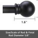 GXOACKJ Curtain Rods for windows 48 to 84-93 inch, 5/8 inch Decorative Matte Black Splicing Heavy Duty Metal Curtain Rod set with Brackets