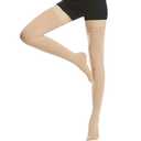 Beister 20-30 mmHg Compression Stockings for Women & Men, Medical Closed Toe Thigh High Socks Graduated Support for Varicose Veins, Edema, Flight (X-Large, Beige)