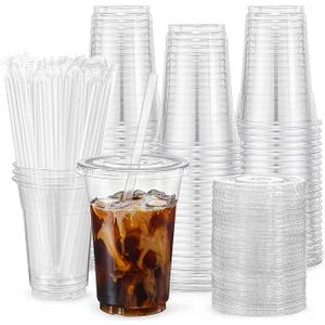 12 OZ CUPS, LIDS,STRAWS