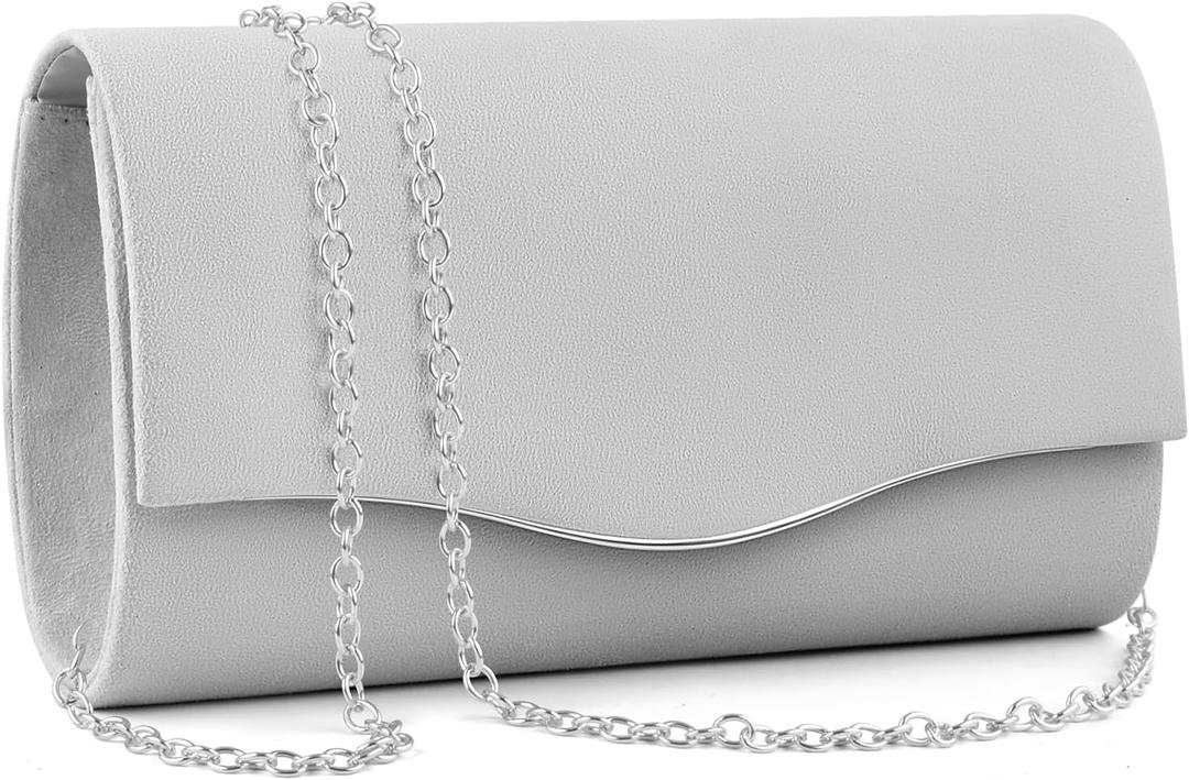 TINDTOP Clutch Purses for Women, Formal Evening Bags Suede Shoulder Envelope Party Handbags Wedding Cocktail Prom Clutches