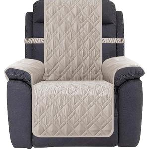 Ameritex Waterproof Nonslip Recliner Cover Stay in Place, Dog Chair Cover Furniture Protector, Ideal Recliner Slipcovers for Pets and Kids (Khaki, 30")