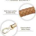 uxcell Leather Purse Strap, 2Pcs 50cm/19.7" PU Braided Purse Replacement Handle for Women's Handbag Underarm Bag Tote (Coffee)