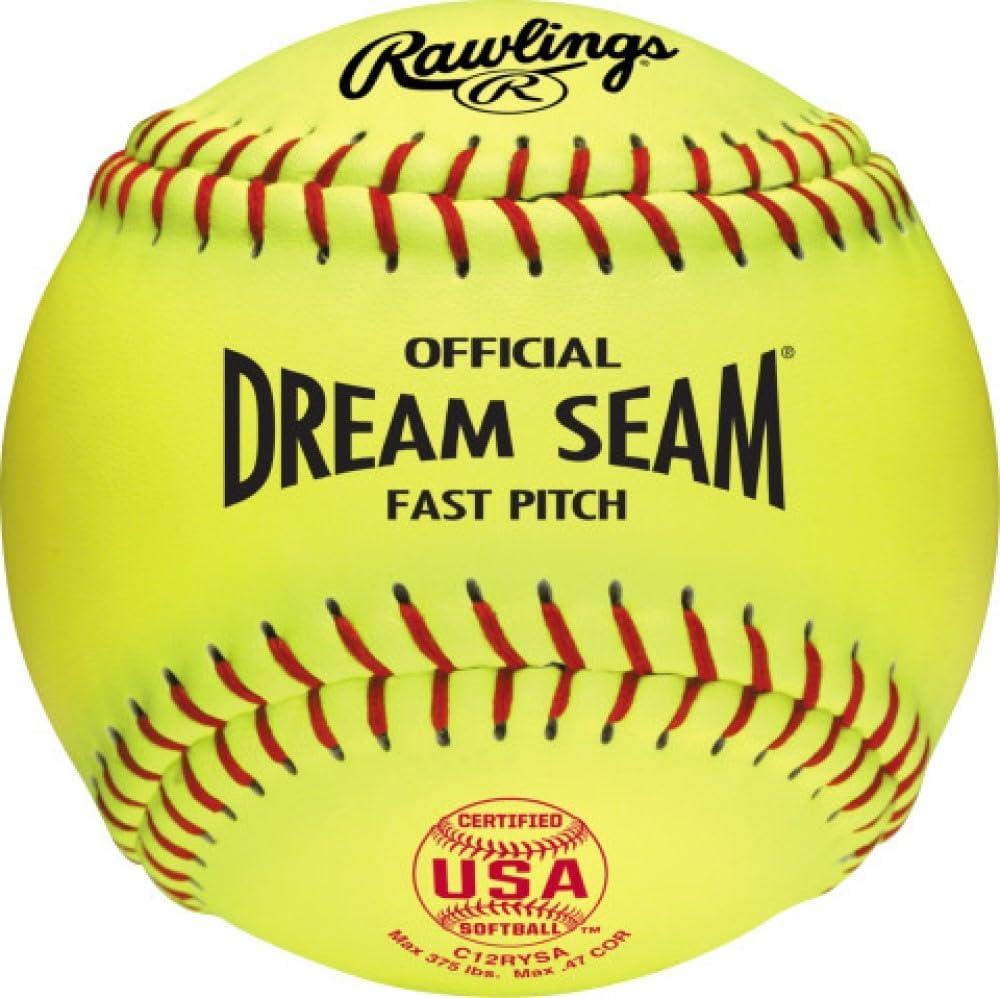 Rawlings | Official Dream Seam Fastpitch Softballs | 12" USA/ASA | Synthetic Cover C12RYSA |