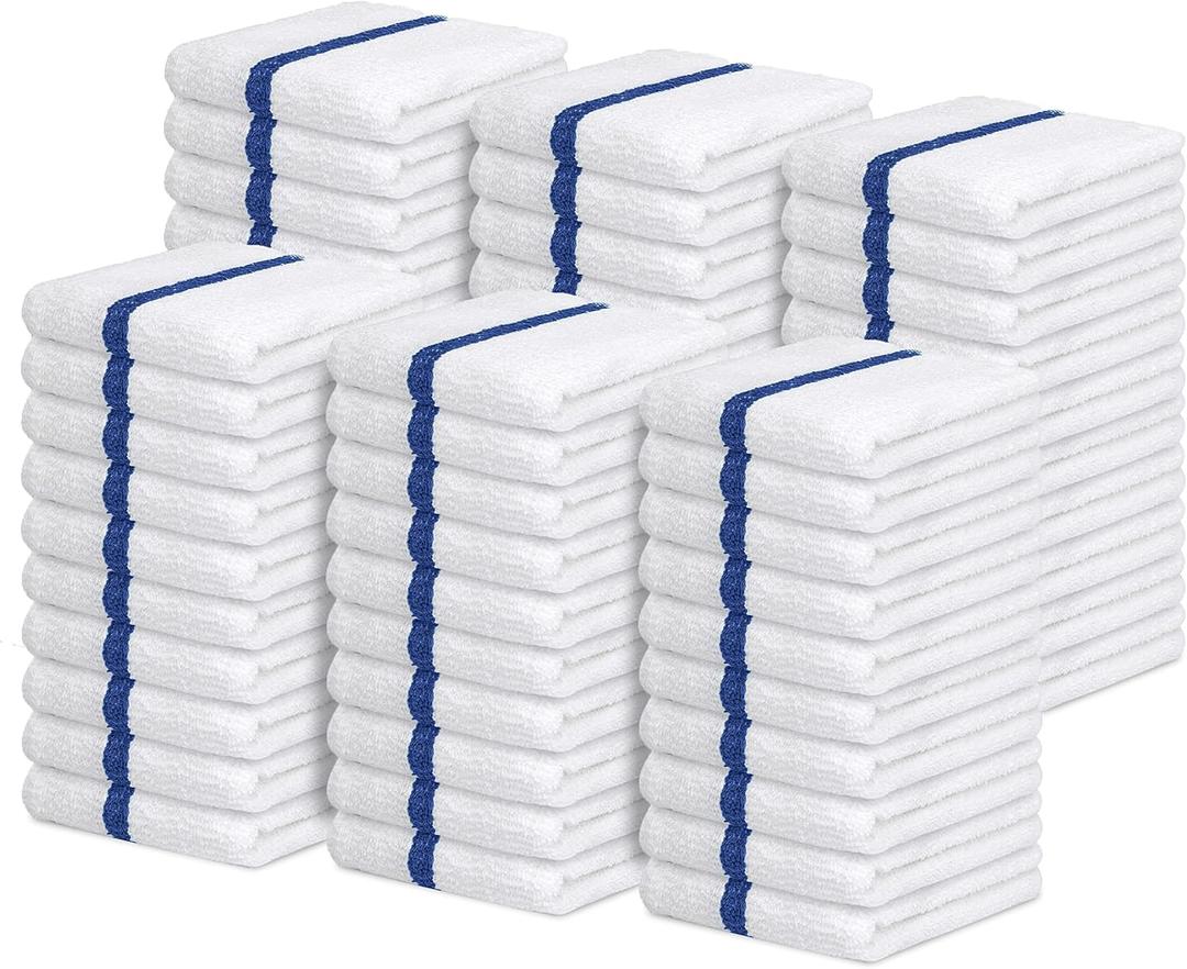 Avalon Towels Terry Bar Mop Towels (Value Pack of 60) Size 16"x19" Absorbent and Durable, Multipurpose Cleaning Rags, Cotton Cleaning Cloths, Terry Cloth Rags, Reusable Shop Rag