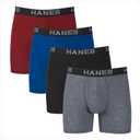 Hanes Ultimate Comfort Flex Fit Total Support Pouch Men's Boxer Brief Underwear, Red/Blue/Black/Grey, 4-Pack, M