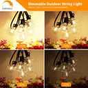 Svater Outdoor String Lights 50 FT, Patio LED Lights Outside with 26pcs Bulbs, Waterproof Shatterproof Hanging Globe Light Connectable for Bistro Cafe Backyard Balcony Warm White