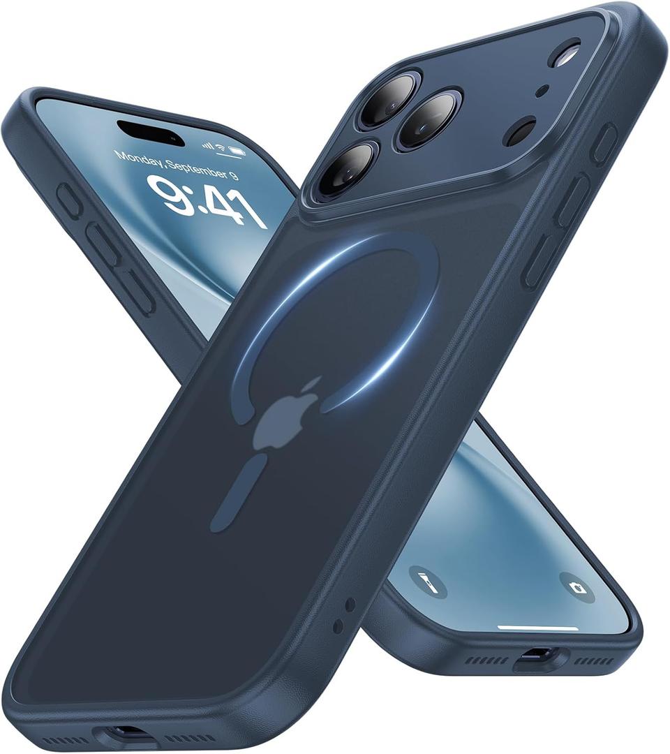 Faiono Magnetic for iPhone 17 Pro Max Case [Full Camera Protection][Military-Grade Protection][Compatible with MagSafe] Shockproof Protective Slim Phone Case for iPhone 17 Pro Max, Midnight Blue