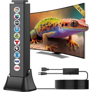 2025 TV Antenna Indoor,Digital Antenna for Smart TV with 1900+ Miles Range,TV Antenna for Local Channels Support 8K 4K 1080p TVs,HDTV Antennas 360 Signal Booster Reception-HD Antena 25ft Coax Cable