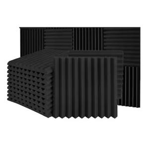 20 Pack Acoustic Foam Panels 1" X 12" X 12" Wedge Soundproof Studio Foam for Walls Sound Absorbing Panels Sound Insulation for Studio (20 Pack, Black)