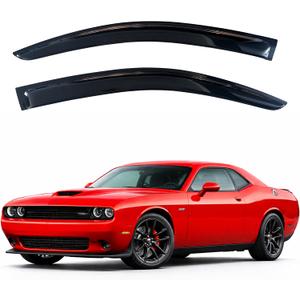 KPY Rain Guards Fit for 2008-2023 Dodge Challenger, Out-Channel Window Visors Vent Wind Deflectors 2PC, Car Accessories for 08-23 Challenger