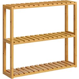 Bamboo Bathroom Shelf, 3-Tier Adjustable Plants Rack, Wall-Mounted or Stand, in the Living Room, Balcony, Kitchen, 5.9 x 23.6 x 21.3 Inches, Natural UBCB13Y