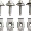 4034A Front Skid Plate Filter Nuts & Bolts Steel Fits for 2015-2024 Ford F-150 Expedition Lincoln Navigator (4-Pack)