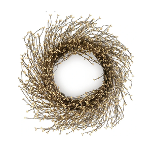 Artificial Twig Fall Front Door Wreath 24 Inch Autumn Cream Berry Wreath with Eucalyptus Leaves and Grapevine for Farmhouse Window Christmas Hanging Home Decor
