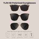 TIJN Polarized Sunglasses Women Men Oversized,UV Protection Sun Glasses Trendy Style,Large Square Shades,Big Frame Shady Rays