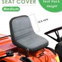 PACETAP Riding Lawn Mower Seat Cover, Durable Polyester Oxford Waterproof Seat Cover Compatible with John Deere, for Craftsman, for Cub Cadet, for Kubota(Gray,Medium)