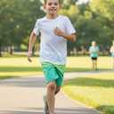 Cozople 7-16T Teen Boys Swim Trunks Quick Dry UPF 50+ Swimwear Bathing Suit for Big Boys Beach Swim Boards Shorts (Yellow Stripes)