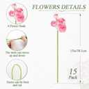Ranunculus Artificial Flower Pink Faux Silk Mini Peony Flowers Fake Peonies Wedding Flowers DIY Bouquet for Centerpieces Arrangements Bridal Shower Decorations 15 Pcs