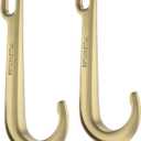 2PCS 15" Heavy Duty J Hooks for Towing, Yellow Zinc Plated Tow J Hook Grade 70 Clevis J Hook for Transport Chain, 5400LBS Capacity Heavy Load