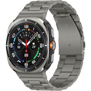 Anlinser No Gap Bands Compatible with Samsung Galaxy Watch Ultra 2/1 Band 47mm (2025/2024), 22mm Metal Strap Galaxy Watch Ultra Band for Women Men, Gray Titanium