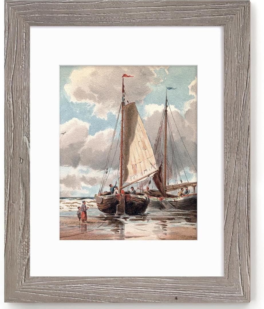 Fun Memories 11x14 Picture Frame-Real Tempered Glass, Rustic Wooden Photo Frames 11 x14, Display Pictures 8x10 with Mat or 11x 14 Without Mat, 11x14 Picture Frame for Wall Mounted, Grey, 1 Pack