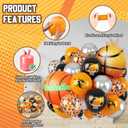 Basketball Balloons, Orange Black for Sports Birthday Party Decor, 35 Count