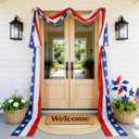 4th of July Decorations - 2 Pack 2x20 FT Patriotic Decorations Bunting Flags with Ribbon Ties - Fourth of July Deals Red White and Blue Independence Day 250th Anniversary Banner Indoor Outdoor Decor