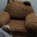 Foldable Kids Sofa, Sherpa Teddy Bear Toddler Couch with Tri Folding Foam Cushions, Comfy Couch for Kids Age 18 Months and Up (Small)