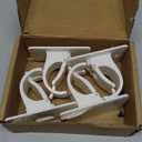 4PCS No Drill Curtain Brackets, Self-Adhesive Rod Holders, Universal Plastic Nail Free Adjustable, Curtain Hooks for Rods Less Than 1.57 Inch Diameter (White)