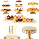 11 Pcs Gold Cake Stand Set for Wedding, Cake Display Tower for Birthday Party, Fruit Candy Donut Plate Serving Tower Tray Platter for Chrismas Celebration