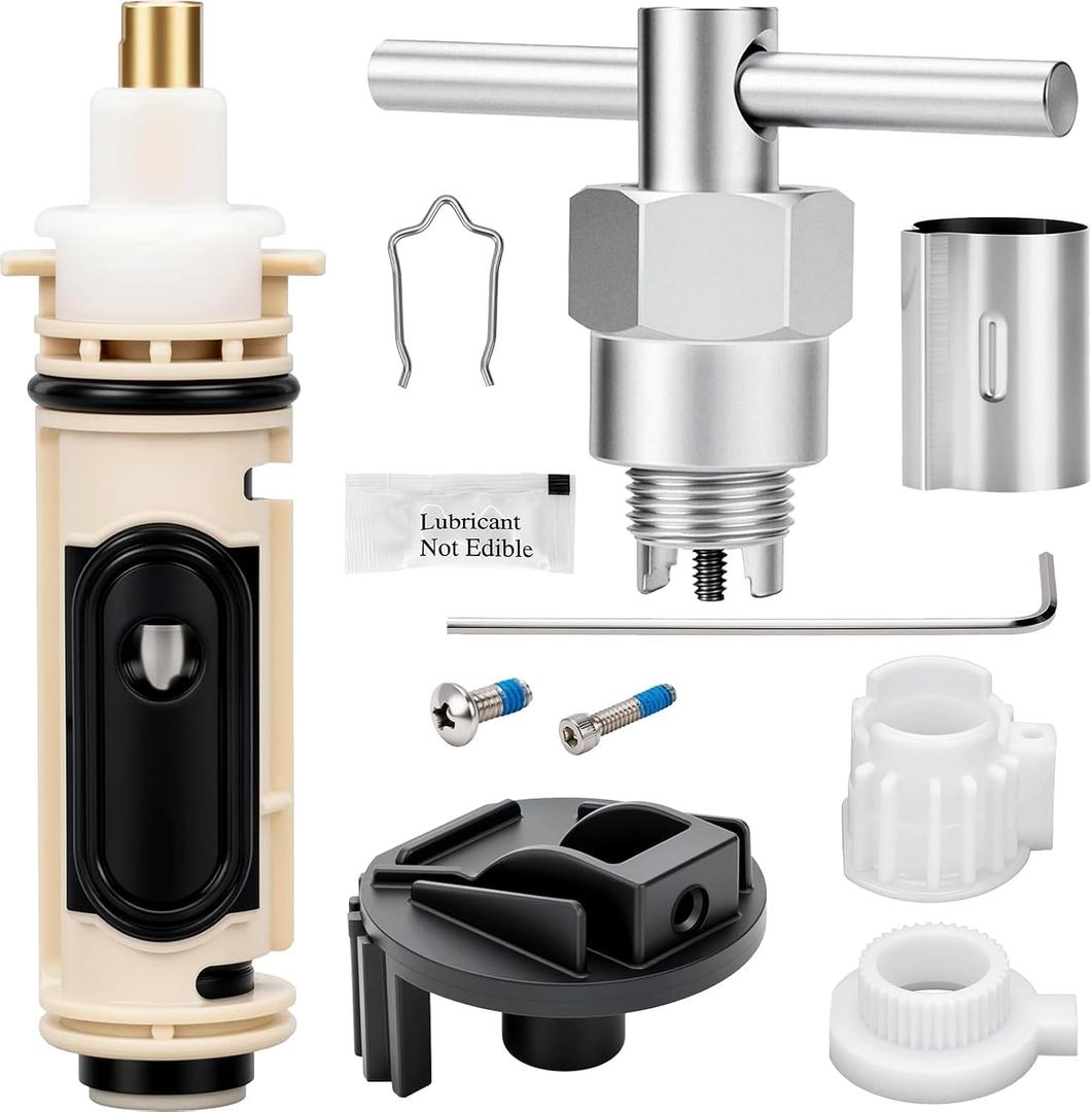 Upgraded Cartridge Kit, Replacement for Moen Shower Cartridge, Removal Tool 104421 and Handle Adapter 116653, Replace 158084 158085 for One-Handle Tub and Shower Faucets Repair