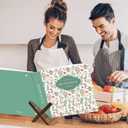 Lanpn Recipe Binder 8.5x11 3 Ring Kit, Blank Organizer Recipe Binder Waterproof Cookbook to Write in Your Own Recipes with 60 Plastic Sleeves,116 Recipes, Dividers,Labels & Stickers, Green