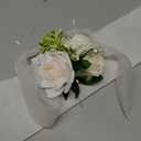 Ling's moment 2pcs Prom Wrist Corsage Artificial Flowers, Girl/Mother Corsages Wristlet Dcor for Homecoming/Wedding/Anniversary, etc. White Ivory
