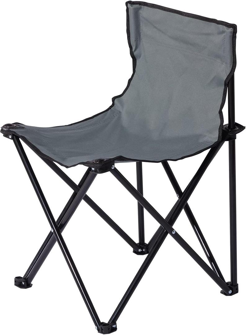 ZONEMEL Portable Fast Folding Chair, Ideal for Sauna, Fishing, Lightweight Compact Backpack Chairs, Grey (Small)