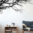 Eersida Tree Wall Decals Peel and Stick 6 Sheets Boho Black Wall Decals Wallpaper Modern Branches Style Black PVC Waterproof for Indoor Home Bedroom Kitchen Living Room Decor (Tree Style)