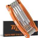 Mutt Tools Tamper Proof Star Wrench Set  Folding Security Torx Set with Hole in Middle  For Regular and Security Torx Key Screws, Tamper Resistant Star Key Wrench