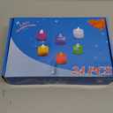 LANKER 24 Pack Flameless Led Tea Lights Candles, Flickering Red Battery Operated Electronic Fake Candles, Decorations for Wedding, Party, Christmas, Halloween (Red)