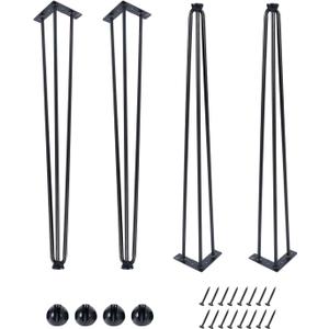 30Inch Hairpin Table Legs Black Set of 4 Desk Legs 900lbs Load Capacity Rods for Coffee Table, Night Stand Desk Bench Desk(30in)