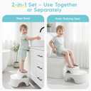 Maliton Baby Potty Training Seat with Step Stool, Potty Training Toilet for Boys Girls, Anti-Slip Toddler Stool for Bathroom, Kitchen, Toddler Toilet Seat Set(One Potty Seat+Two Step Stool for Kids)