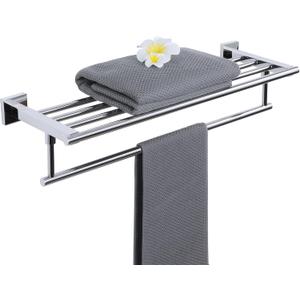 Alise Towel Racks for Bathroom Wall Mounted,24 Inch Bathroom Towel Rack with Tower Bar,Double Towel Racks for Bathroom,SUS304 Stainless Steel Bathroom Towel Holder Polished Chrome
