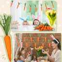 Fullhawl 3 Pack Easter Garland Decor 36 Pcs Artificial Carrot Ornaments 25.5ft Hanging Carrot Banner for Mantel Fireplace Kitchen Party Decorations(Orange,7.5 Inch,Classic Style)