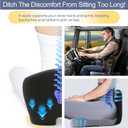 Ergonomic Seat Cushion with Adjustable Strap, Memory Foam Office Chair Seat Cushion with L-Shaped Design, Car Seat Cushion Fits for Truck Driver Semi Truck, Gaming Chair, Desk, Light&Dark Gray