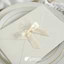 AIMUDI Ivory Satin Bows - 50 Counts, 2.5" x 2.5", Perfect for Gift Wrapping, Holiday Crafts, Wedding Favors, Baby Showers