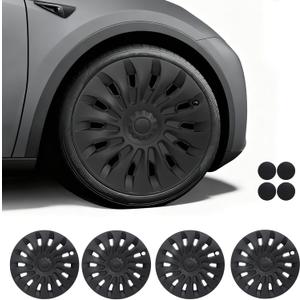 Tesla Highland Wheel Cover,Hubcaps 18 inch,Matte Black ABS Symmetry Design Compatible with Tesla Model 3 Highland 2024 2025 Photon Wheel