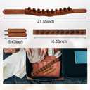 Wood Therapy Guasha Wood Stick Massage Tools, Lymphatic Drainage Massage Stick, Stomach Cellulite Massager, Myofascial Release Tool, Ease Pain Self Body Sculpting, Mountable Handle Double Row 20 Beads